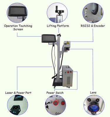 Touch Screen 50w Faser-Laser-Graveur, Chargencode-Laserdrucker
